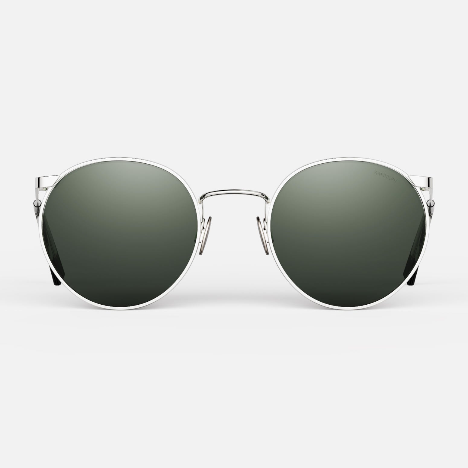 P3 Round Sunglasses in 23k White Gold Randolph USA