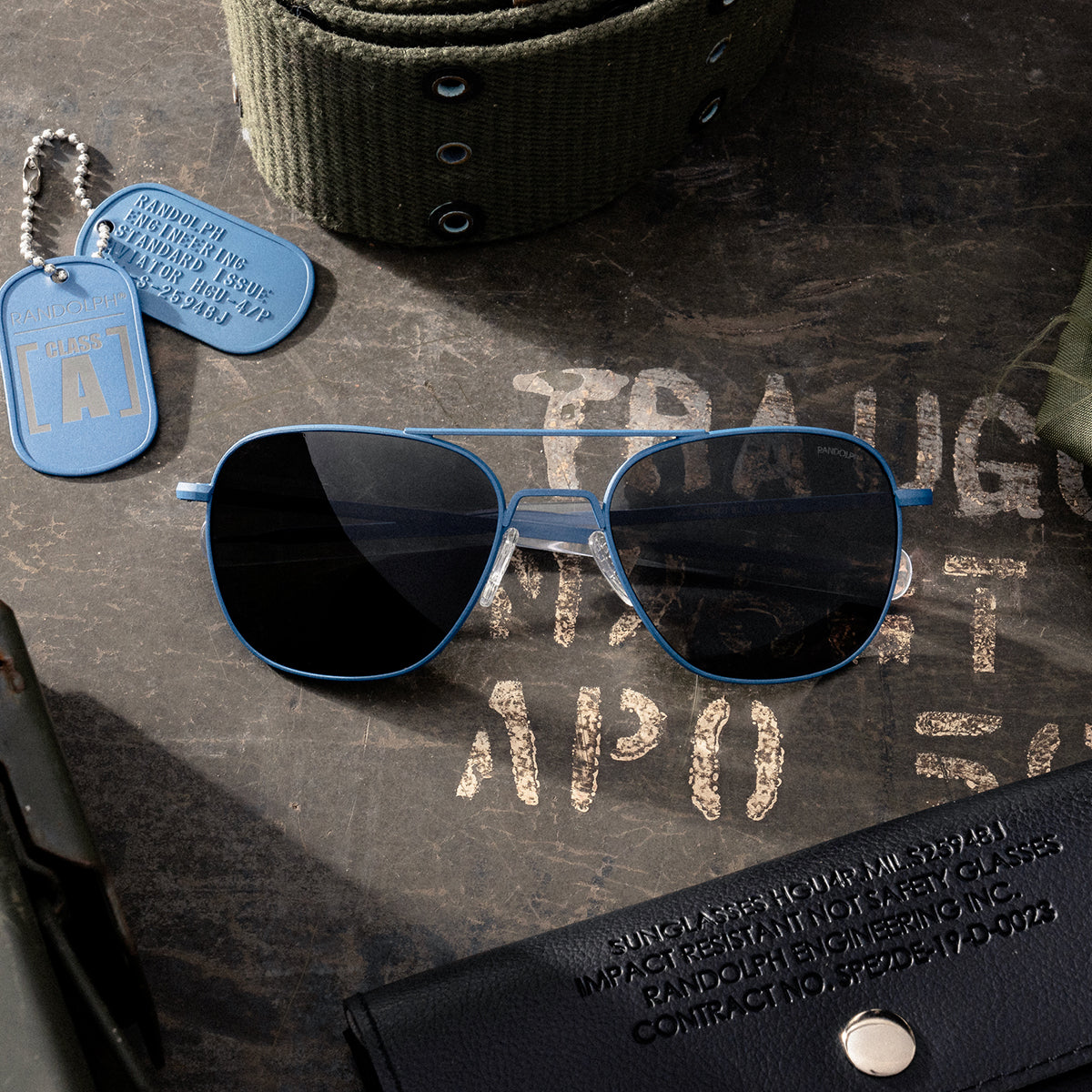 Class A Aviator Inspired by the Military Patriot Blue Sunglasses Randolph USA