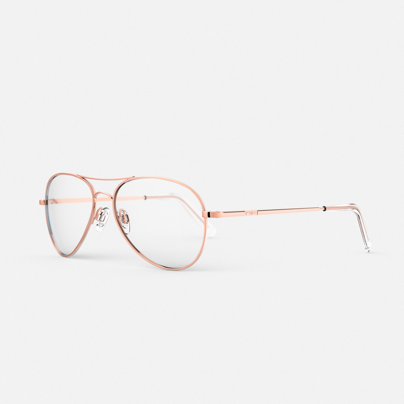 Amelia - 22k Rose Gold & Clear - Prescription Eyewear