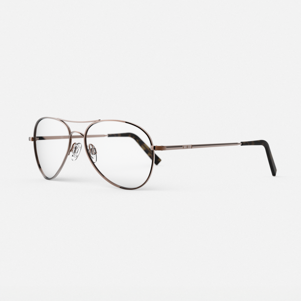 Amelia - 22k Chocolate Gold & Clear - Prescription Eyewear