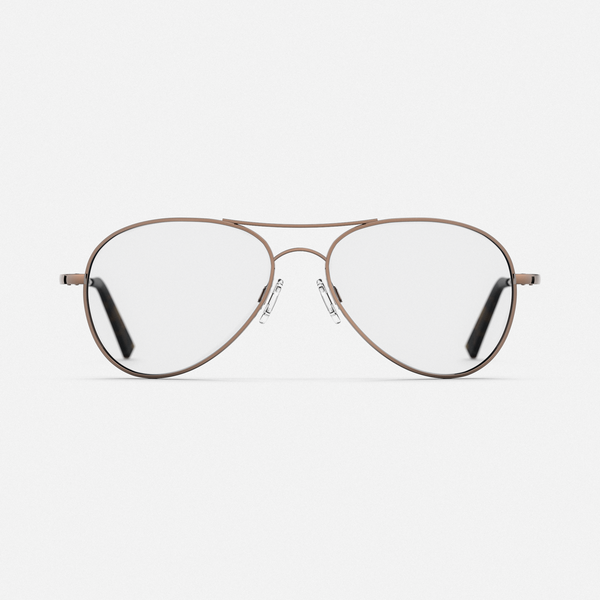 Amelia - 22k Chocolate Gold & Clear - Prescription Eyewear