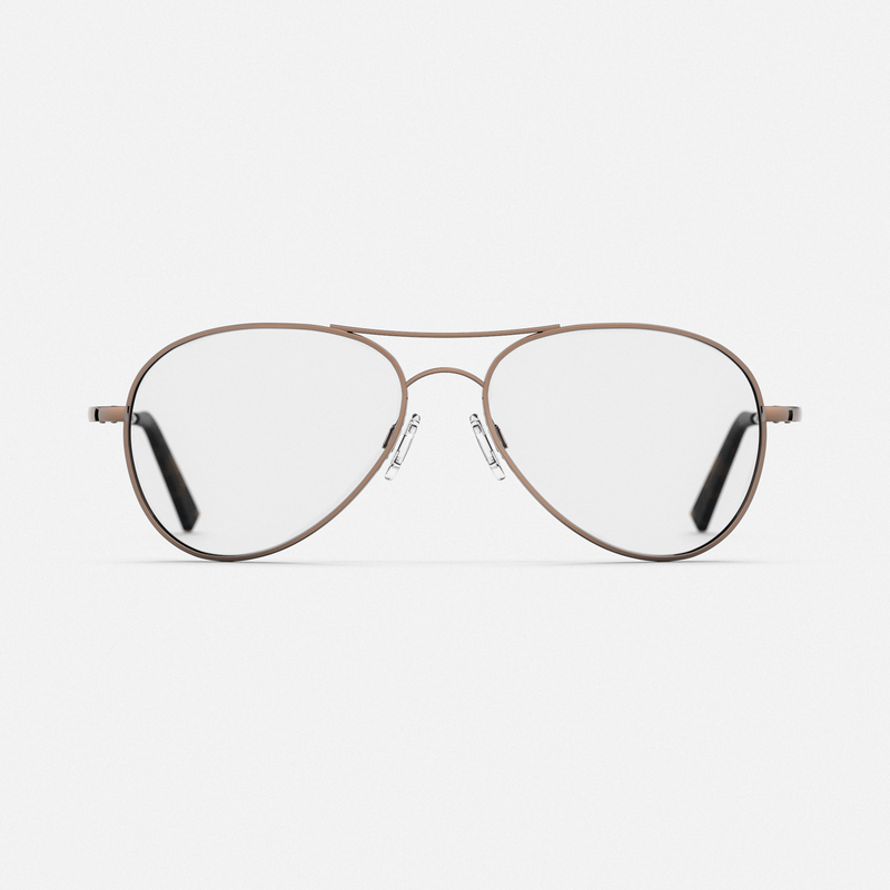 Amelia - 22k Chocolate Gold & Clear - Prescription Eyewear