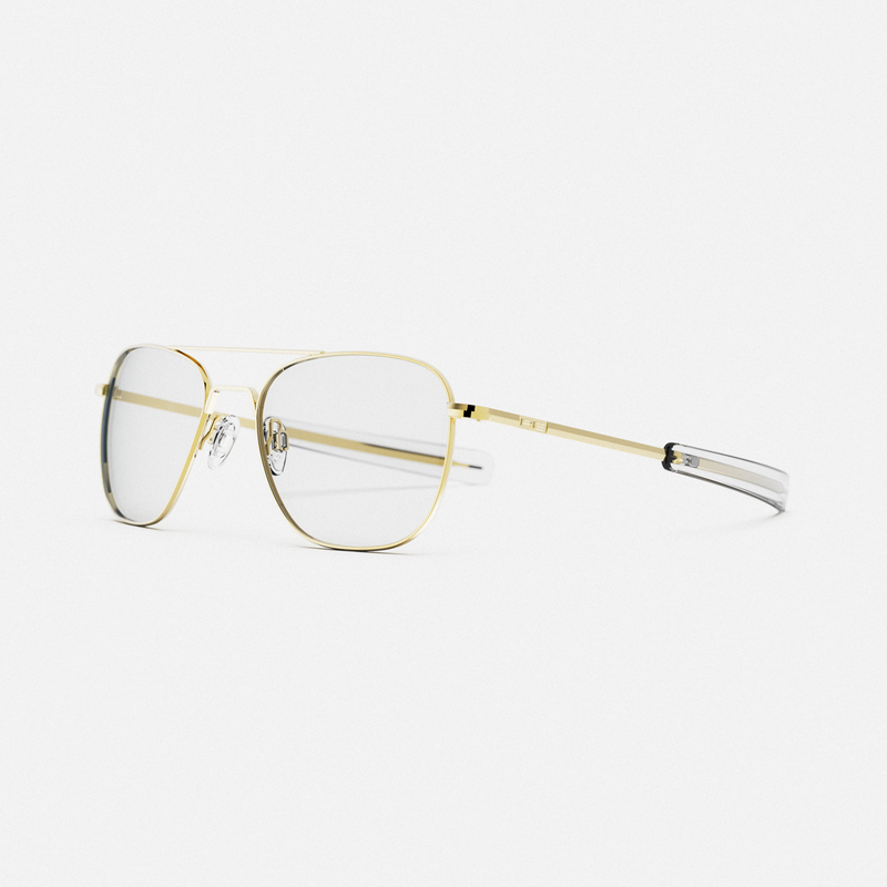 Aviator - Military Special Edition - 23k Gold & Clear - Prescription Eyewear