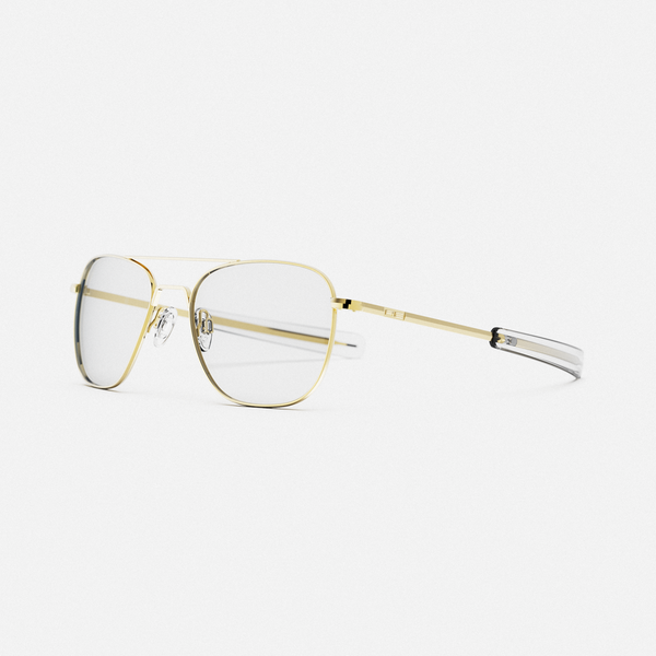 Aviator - 23k Gold & Clear - Prescription Eyewear – Randolph USA