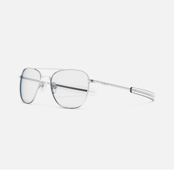 Aviator - Matte Chrome & Clear - Prescription Eyewear