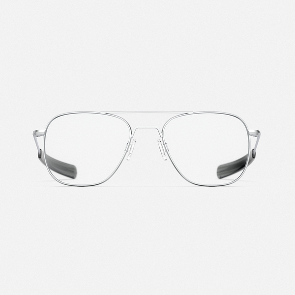 Aviator - Matte Chrome & Clear - Prescription Eyewear