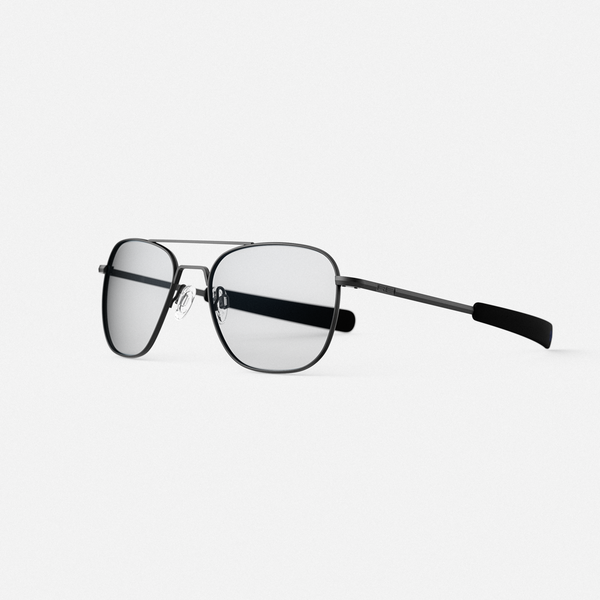 Aviator - Matte Black & Clear - Prescription Eyewear – Randolph USA