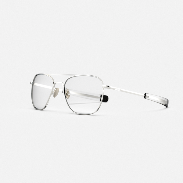 Aviator - 23k White Gold & Clear - Prescription Eyewear