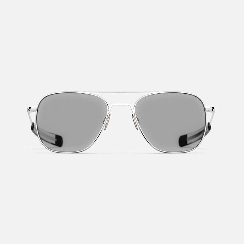 Aviator - 23k White Gold & Clear - Prescription Eyewear