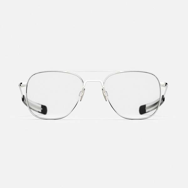 Aviator - 23k White Gold & Clear - Prescription Eyewear