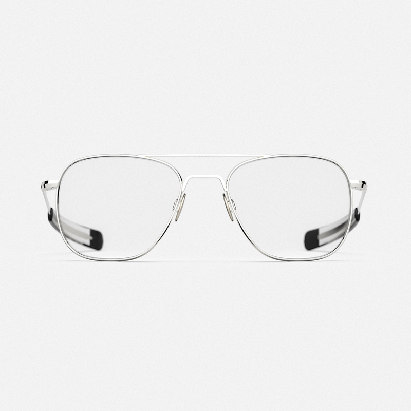 Aviator - 23k White Gold & Clear - Prescription Eyewear