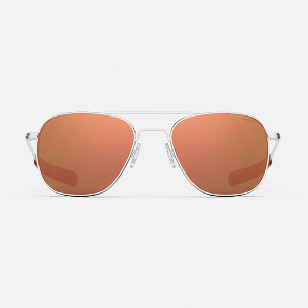 Aviator - Satin Silver & Rose Gold Mirror