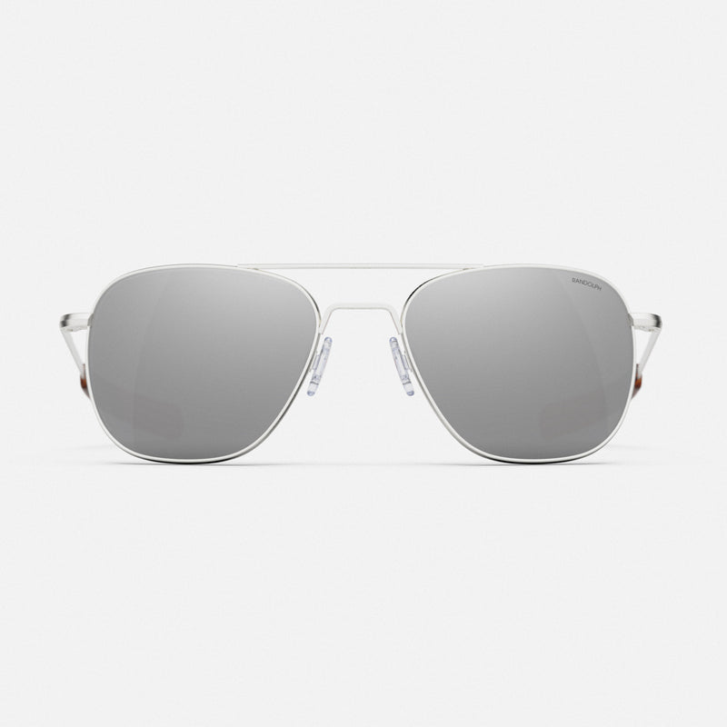 Aviator - Satin Silver & Silver Mirror