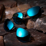 Aviator - Matte Black & Cobalt