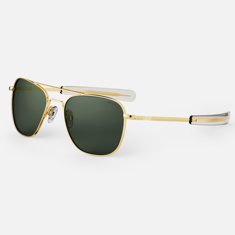 Randolph - Aviator 55mm 23K Gold Sunglasses / AGX Glass Lenses